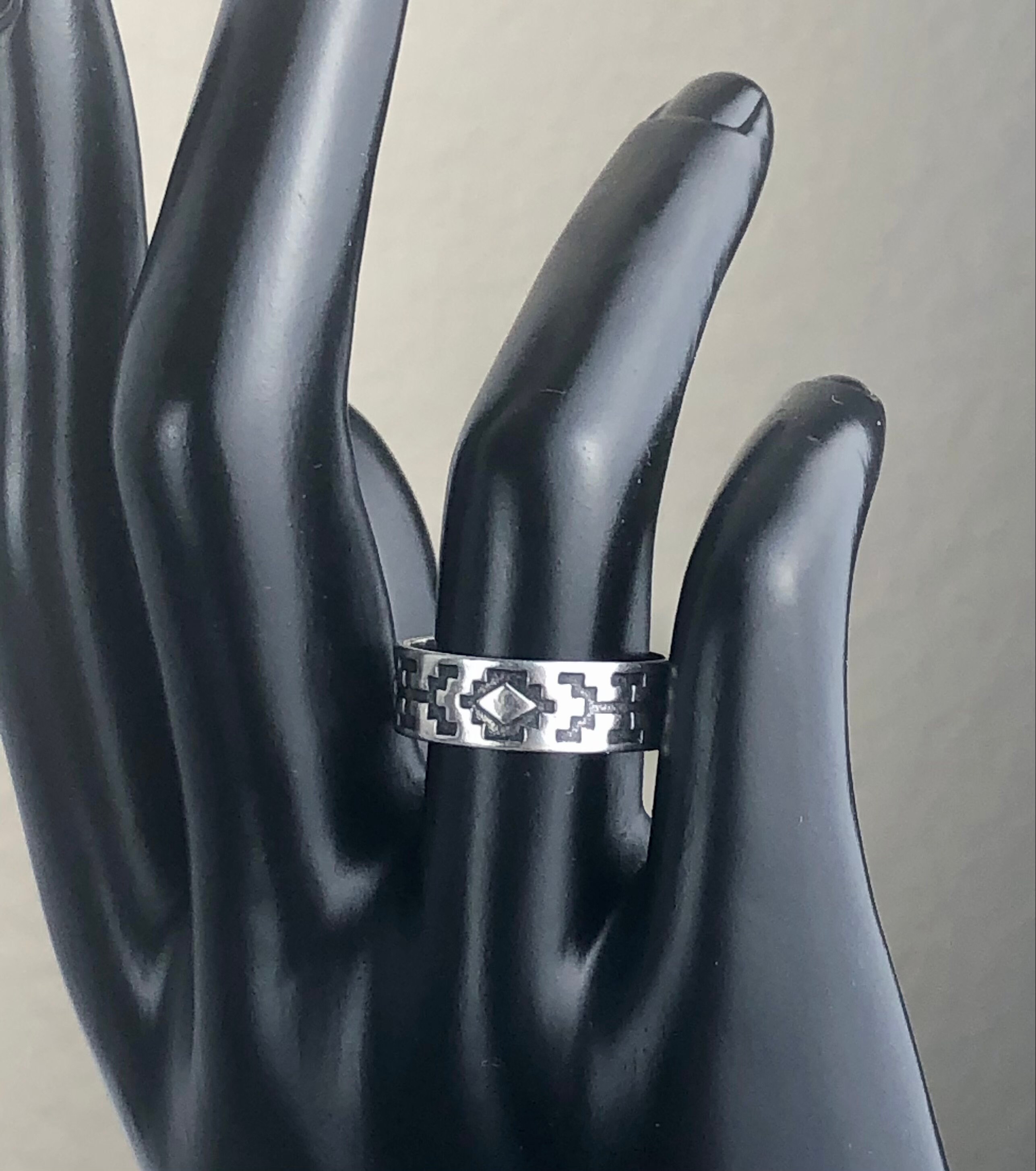 Wheeler Manufacturing Co. パウアシェル カボション 9 Vintage Wheeler Manufacturing Sterling Silver Overlay Ring