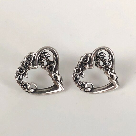 Signed Sterling Silver Floral Open 