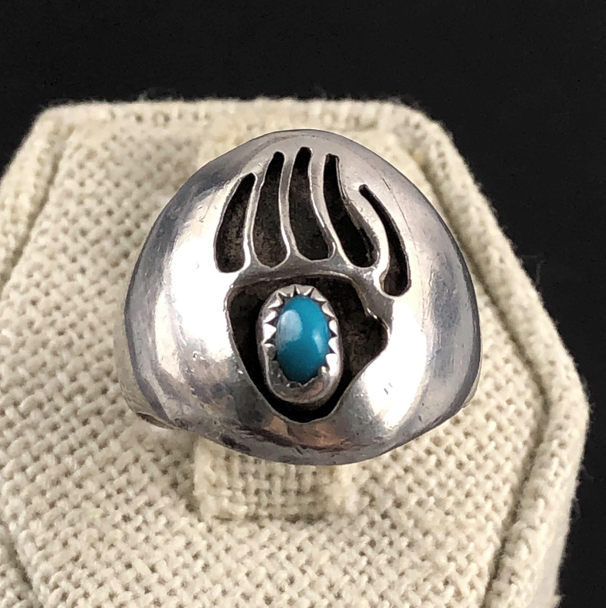 Turquoise Bear Claw Ring - Etsy