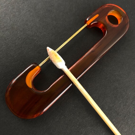 Vintage Marbled Root Beer Translucent Bakelite Sc… - image 10