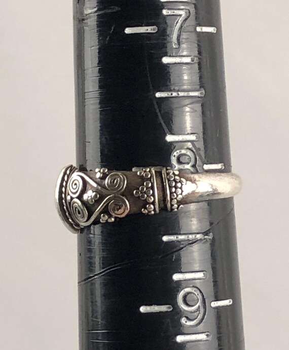 Bali Style Sterling Silver Stackable Ring Size 8 - image 9
