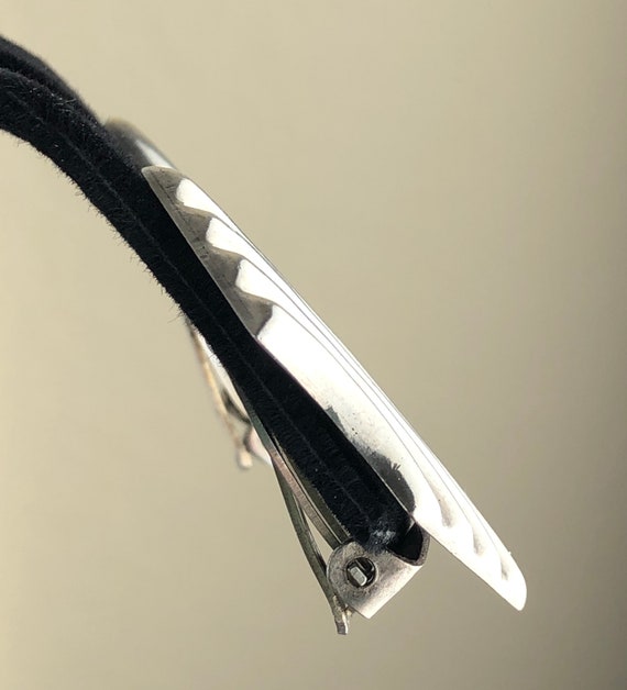 Sterling Silver 925 Ribbed Statement Modernist Mi… - image 8