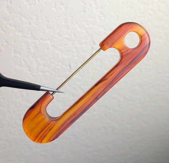 Vintage Marbled Root Beer Translucent Bakelite Sc… - image 2