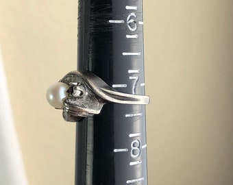 ヴィンテージ ファセット ルビー レッド トパーズとパール