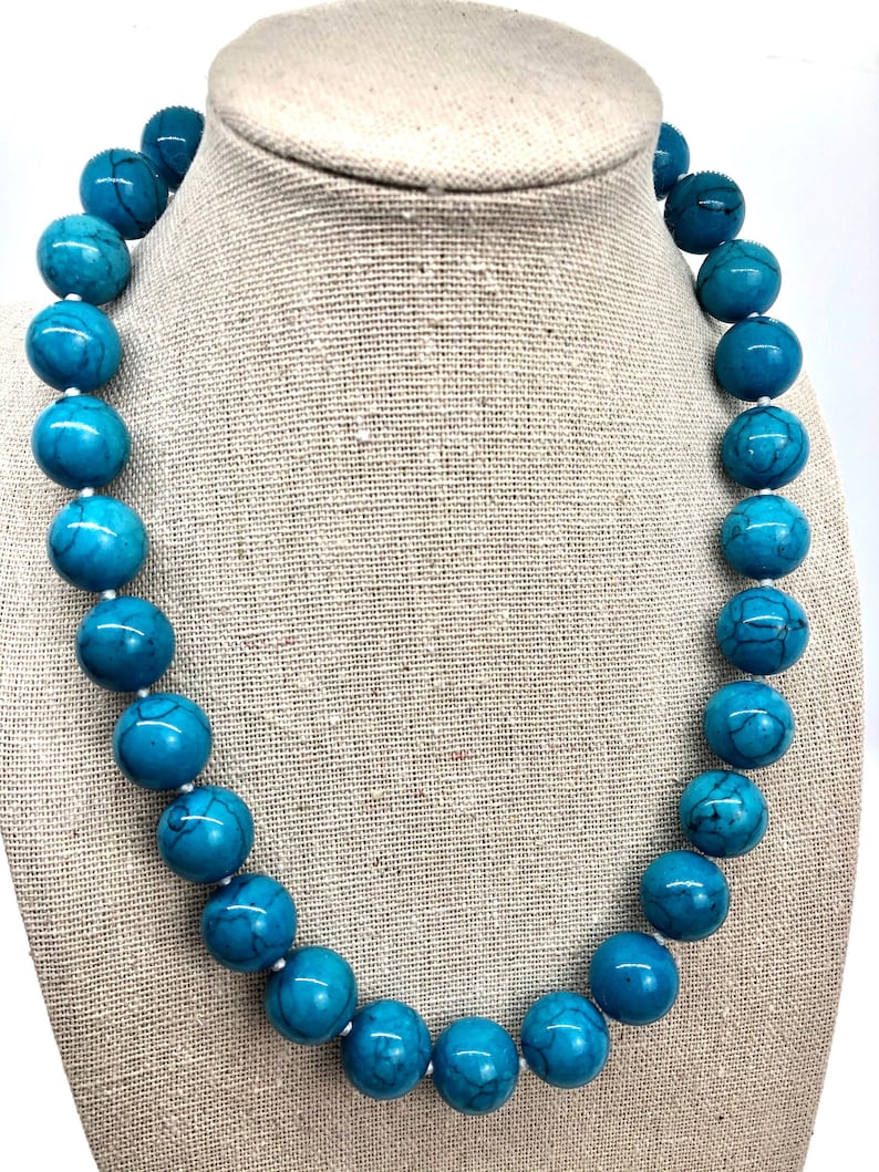 Rare Teng Yue Vintage Blue Marble Style Knotted Gazed Beads - Etsy