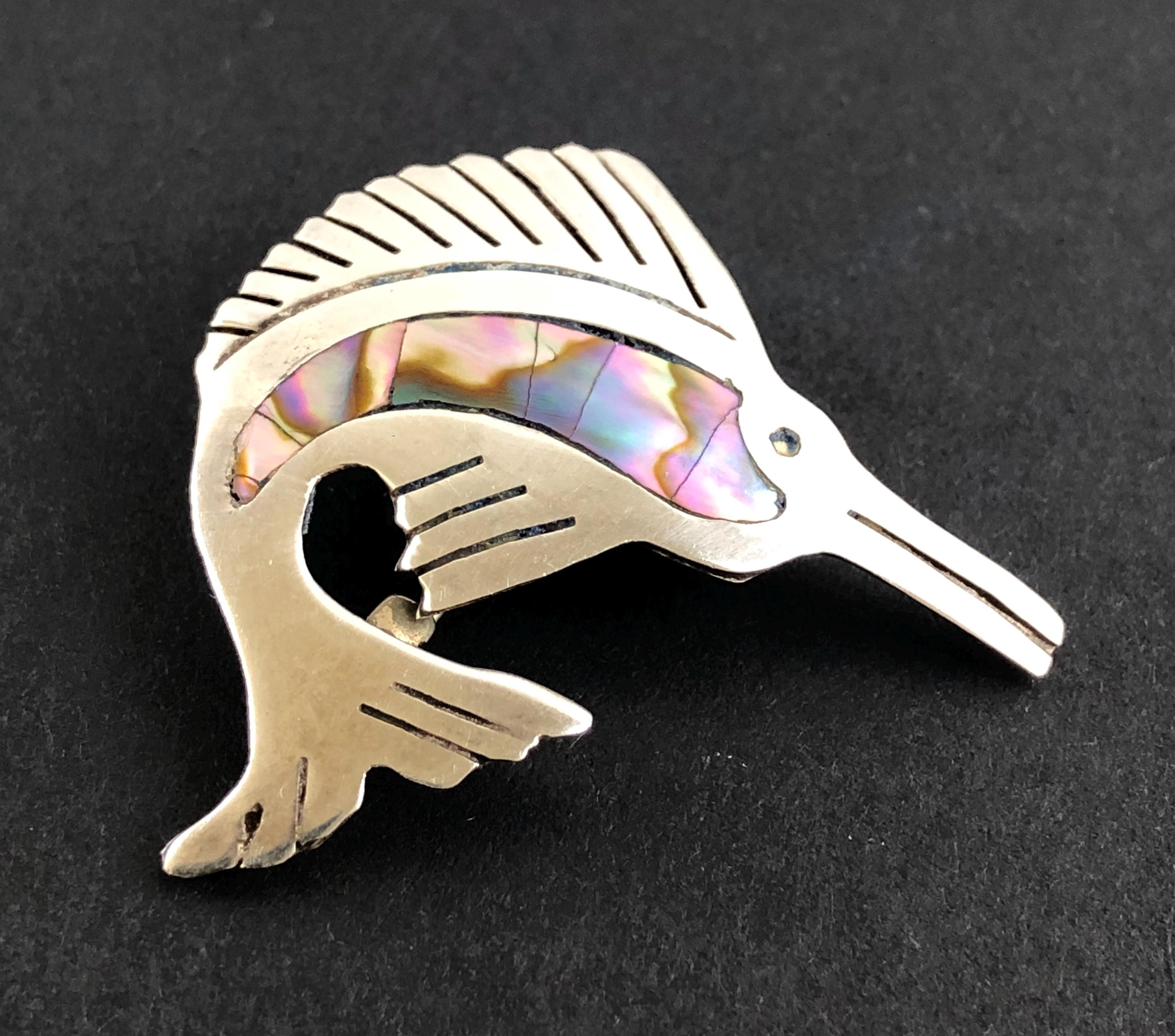 Broche Vintage Fantaisie - Modèle Espadon N253, Bijou Occasion