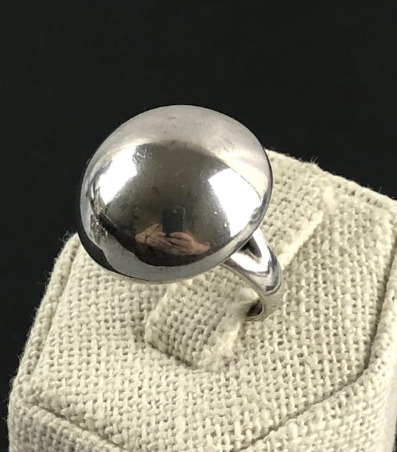Southwestern Sterling Silver Dome Ring: Polished Geometric