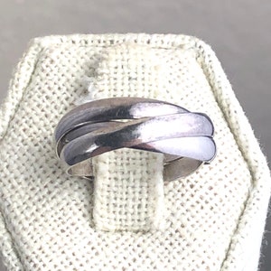 Buy 925 Sterling Silver Vintage Triple Interlocked Ring Size 6.25 