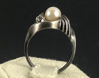 ヴィンテージ ファセット ルビー レッド トパーズとパール