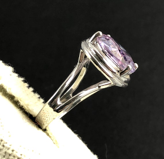 Vintage Sterling Silver Statement Solitaire Ring … - image 4