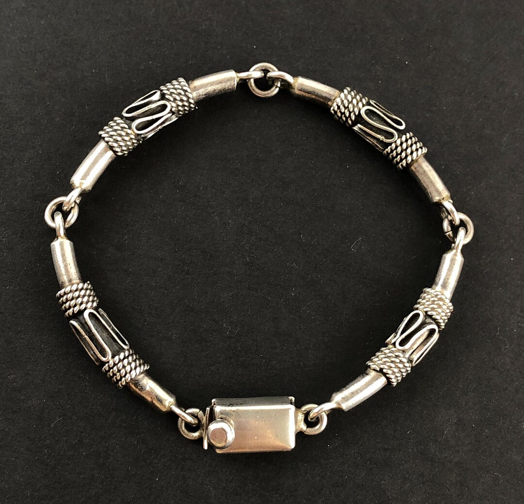 Estate Taxco TM-190 Sterling Silver Round Curved Tubes