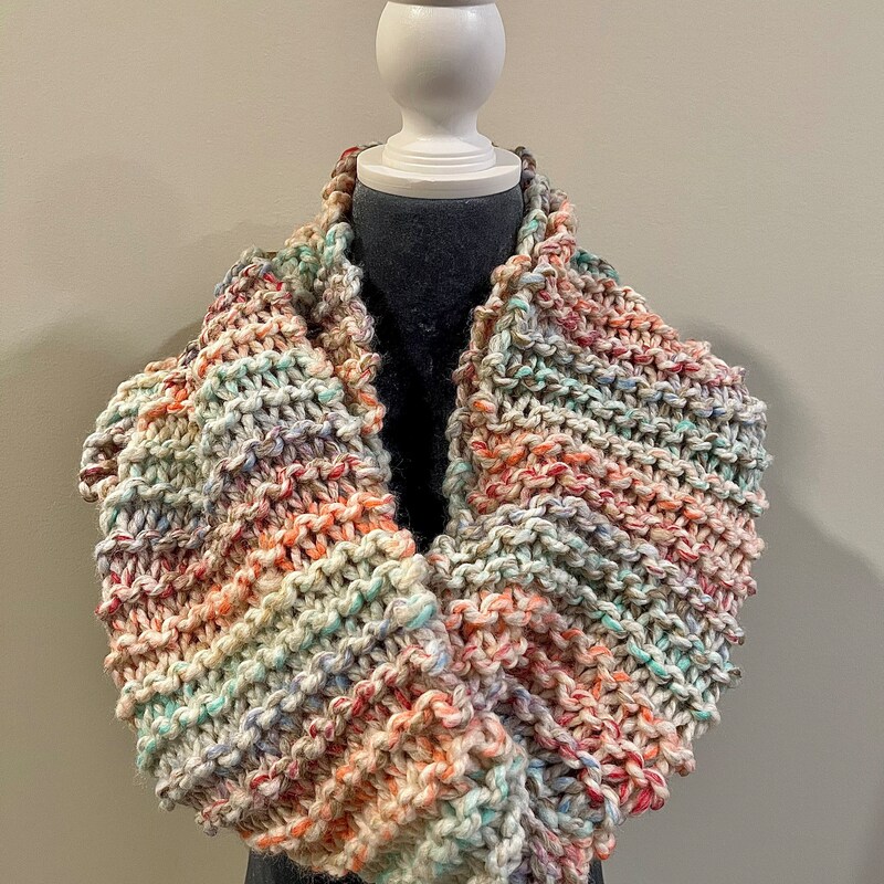 Sunshine Gauze Eternity Scarf with a Leather Cuff