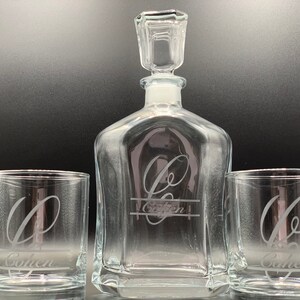 Christmas Personalized Decanter Set, Personalized Glassware, Personalized Whiskey Set, Christmas gift for him, Anniversary gift for him