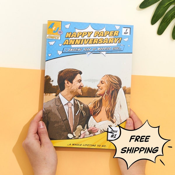 Personalized First Anniversary Comic Book Gift | 1st Anniversary Gift | 1 year Anniversary Gift | Paper Anniversary Gift