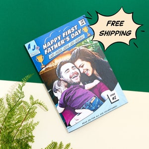 Personalisiertes Comic Geschenk zum Vatertag | Vatertag Australien | Personalisiertes Geburtstagsgeschenk für Papa | Erstes Vatertagsgeschenk