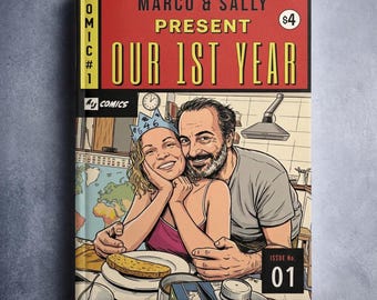 Personalisierter Comic | Unser Geschenk zum ersten Hochzeitstag für den Ehemann