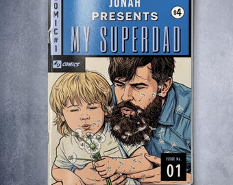 Primo regalo per la festa del papà / Fumetto personalizzato per il neo papà / Fumetto fotografico personalizzato dal bambino