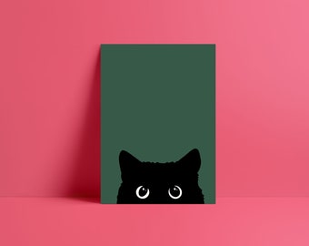 Cat Print | Pet Print | Black Cat Print | Pet portrait | A4 Print