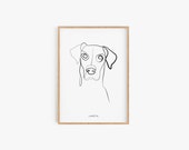 Dalmatian or Hunting Dog Breed Line Art Dogs Poster with or without Frame