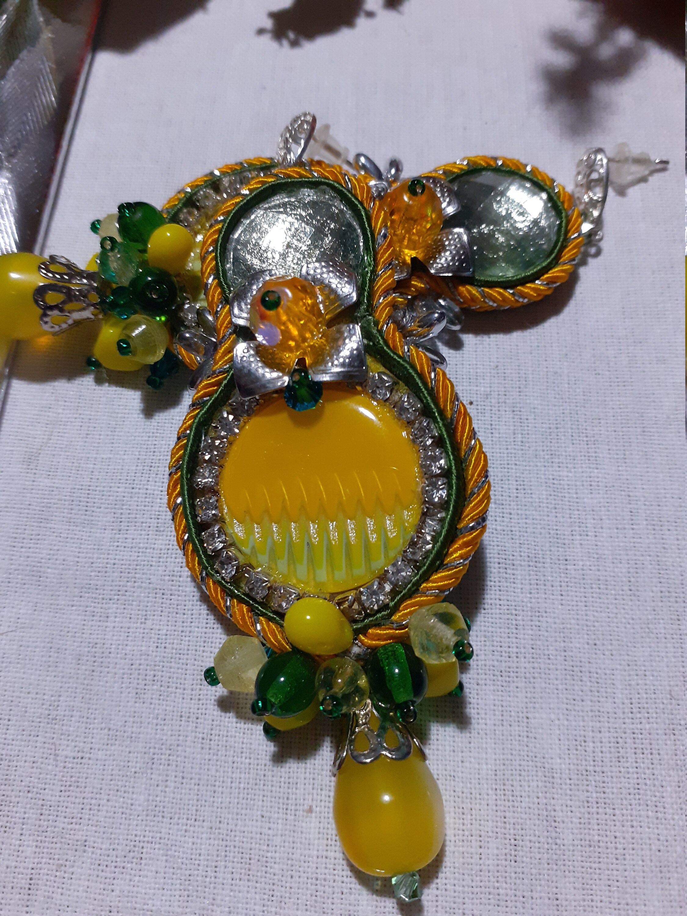 Earrings in Yellow and Green Elegant Earrings Handmade Etsy