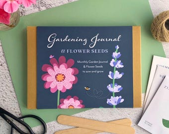 Garden Journal with Flower Seeds Gift Box – A5 Monthly Gardening Planner – Gift for Gardeners