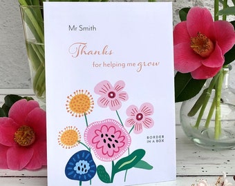 Personalized Thank You Teacher Seed Packet, Wildflowers, End of Year Gift