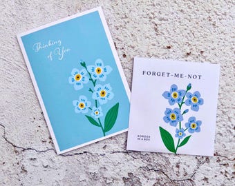 Forget-Me-Not Flower Seeds Bereavement Gift: Sympathy Card