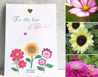 Grow Your Own Bird Food Seed Collection: Sunflower, Cosmos, Zinnia