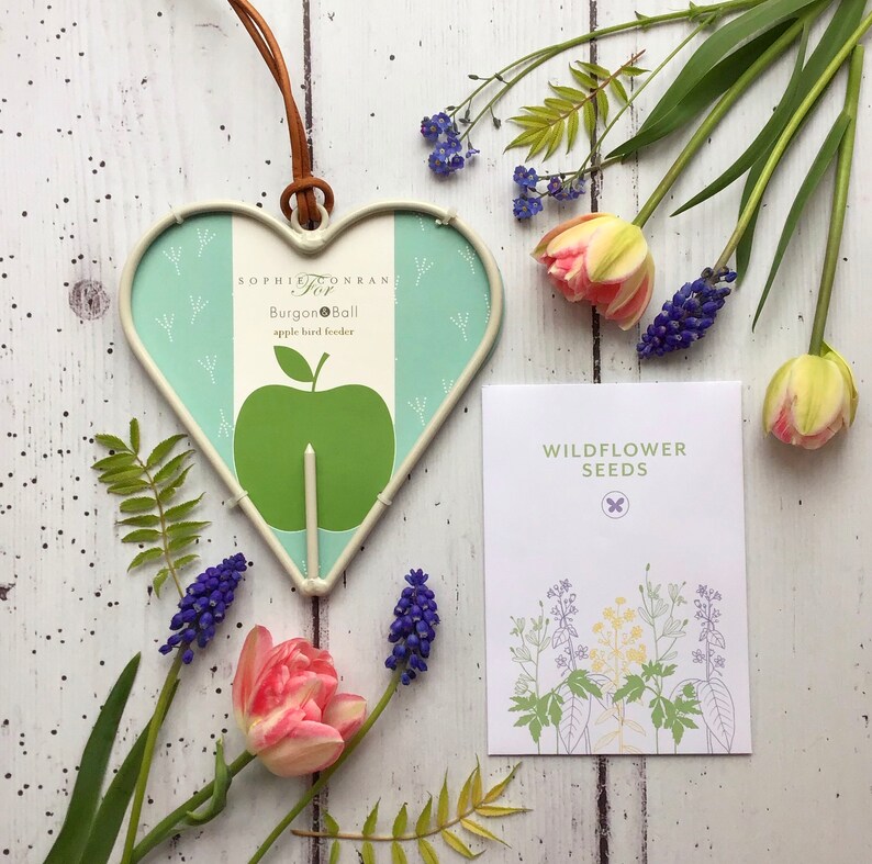 Heart Bird Feeder With Wildflower Seeds Gardening Gift Etsy