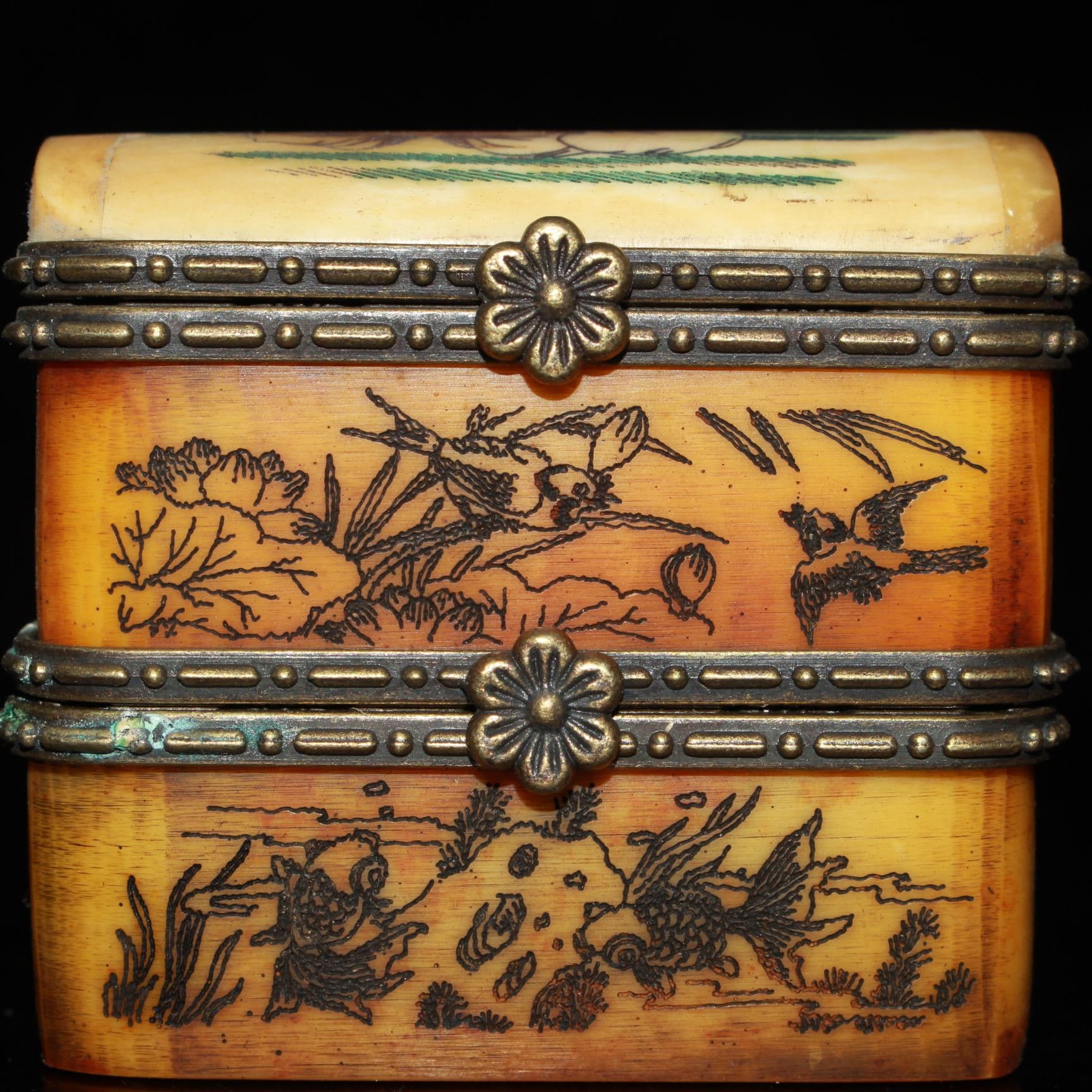 Ancient Chinese Antique Natural Bone Box Pure Handmade Etsy