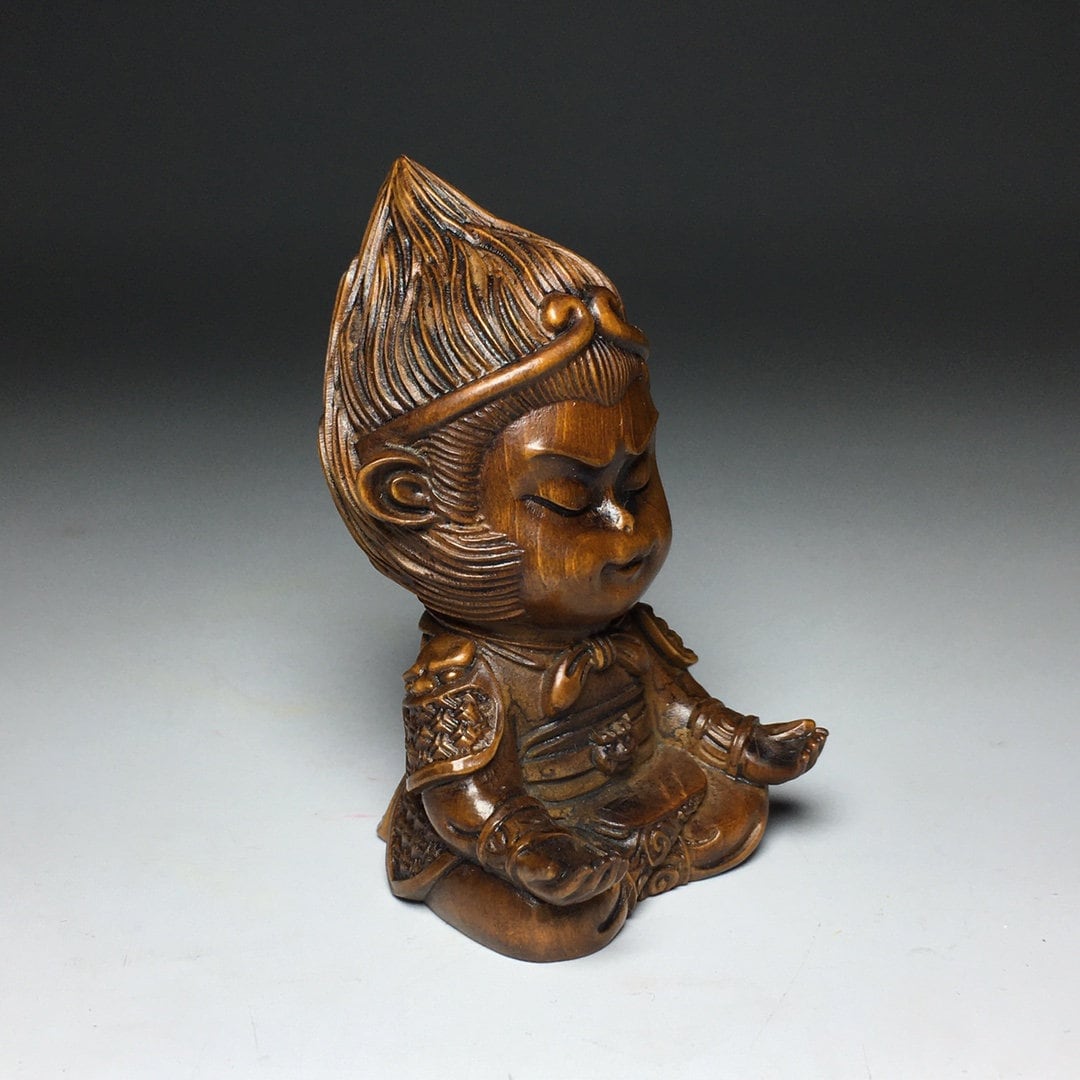 China's Ancient Natural Boxwood Monkey King Ornaments - Etsy