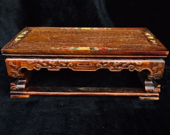 Chinese antique carved rosewood inlaid small table, precious and exquisite, worthy of collection