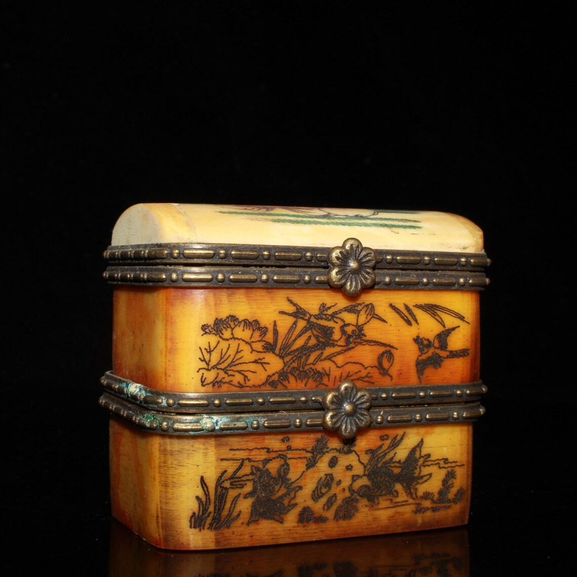 Ancient Chinese Antique Natural Bone Box Pure Handmade Etsy