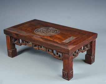 Chinese antique carving rosewood and wealth tea table, precious and exquisite, worth collecting