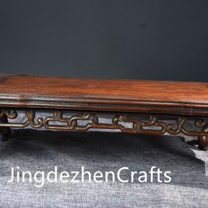 Chinese antique natural rosewood tea table statue is ancient and exquisite, pure hand carving is rare and precious
