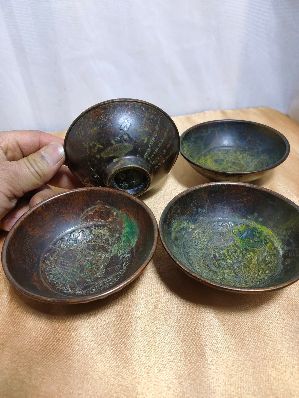 Ancient Chinese Antique Pure Copper Bowls Made by Hand Can Be Etsy