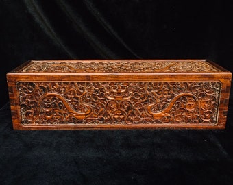 Chinese Antique Carved Rosewood Full Painting Scrolls, Precious and Exquisite, Worth Collecting