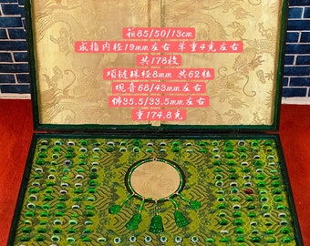 A box of Chinese pure handmade statue collection jade rings + jade necklaces, exquisite and worth collecting