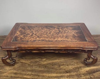 Chinese antique natural rosewood table tea table pure hand carved exquisite, can be used for collection
