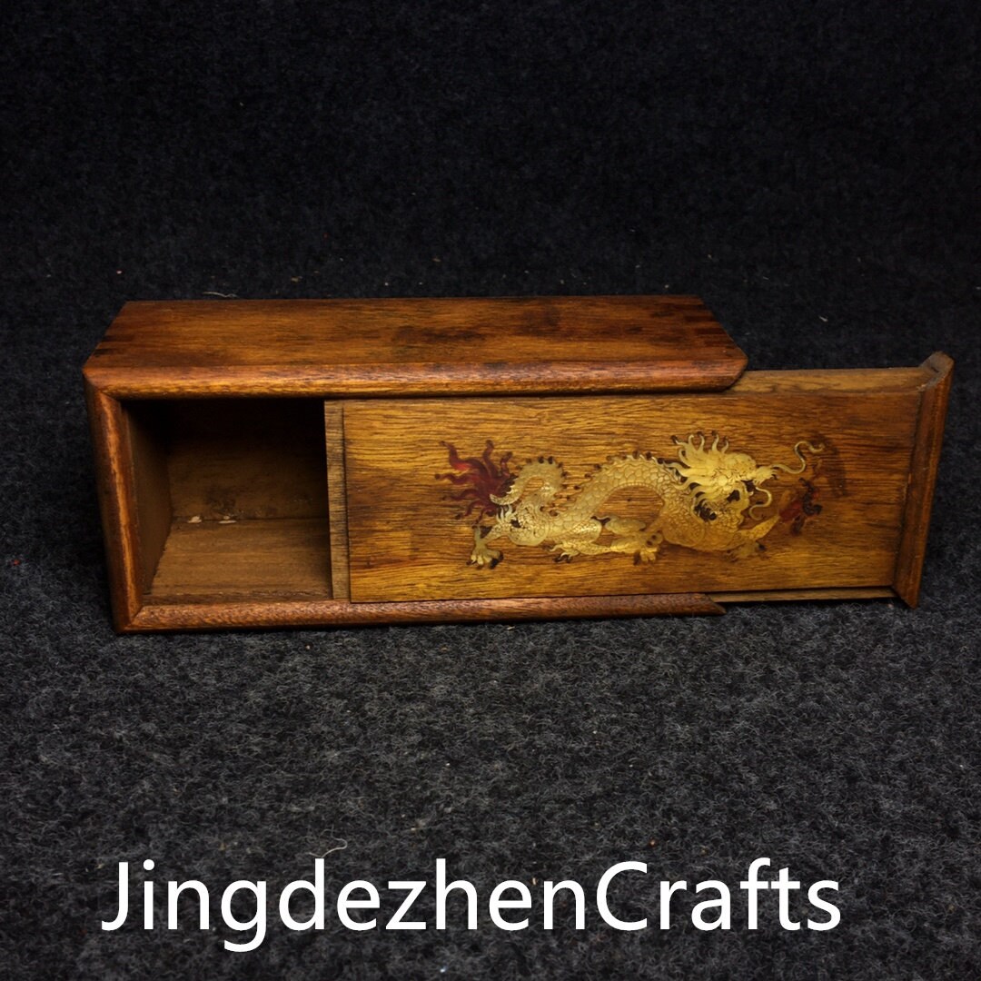 worthy of collection Chinese antique hand-carved rosewood auspicious dragon pattern wooden box beautiful in shape