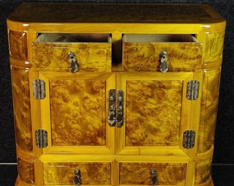 In ancient China, pure handmade boutique gold filigree wooden cabinet is worth collecting