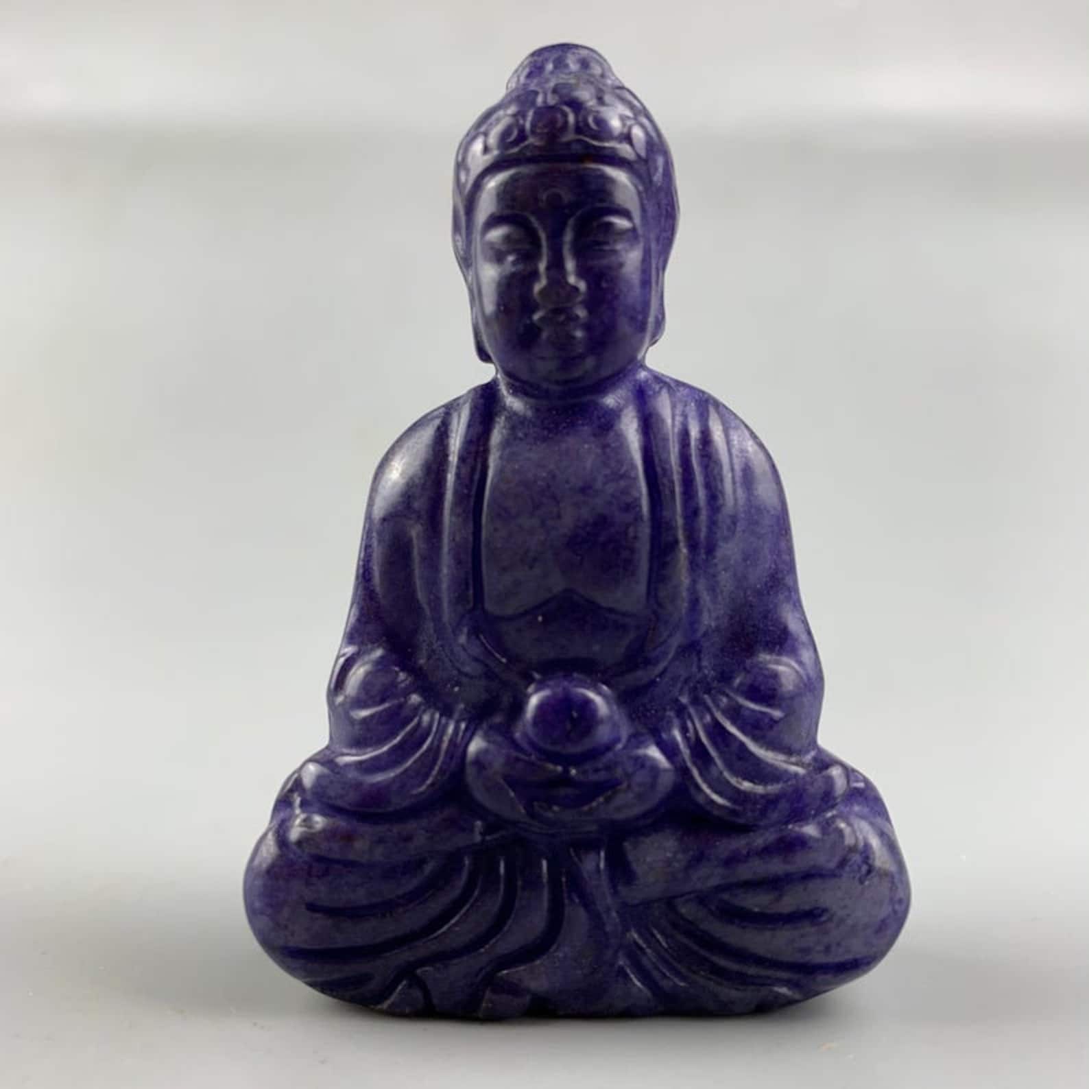 Natural Jade Hand Carved Buddha Statue Etsy