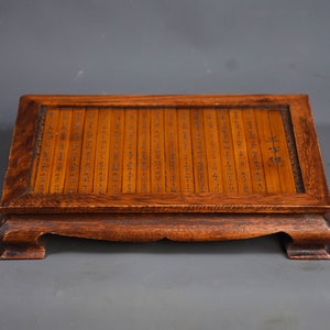 Ancient Chinese Natural Bamboo Tea Table, Hand-carved, Exquisite and