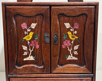 Chinese antique pure hand-carved rosewood inlaid box, exquisite and unique, worthy of collection and use