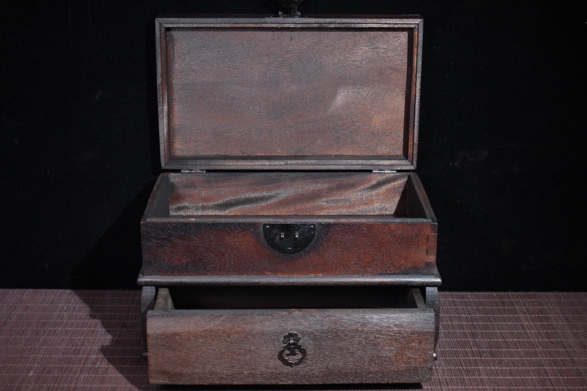 Chinas alte natürliche Rosenholz-Box reine Hand geschnitzt | Etsy
