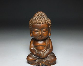 El antiguo álamo natural chino Buda Estatua Ornamento, el antiguo arte está hecho sólo a mano y se puede abrir, raro y exquisito