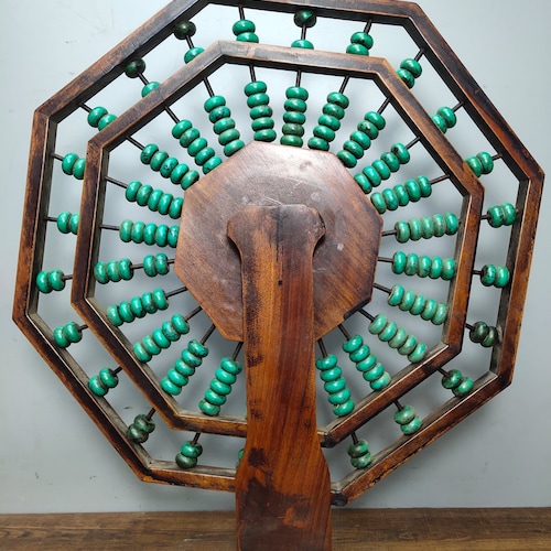 Chinese antique shops natural rosewood abacus statue handmade inlaid with turquoise beads is exquisite and rare