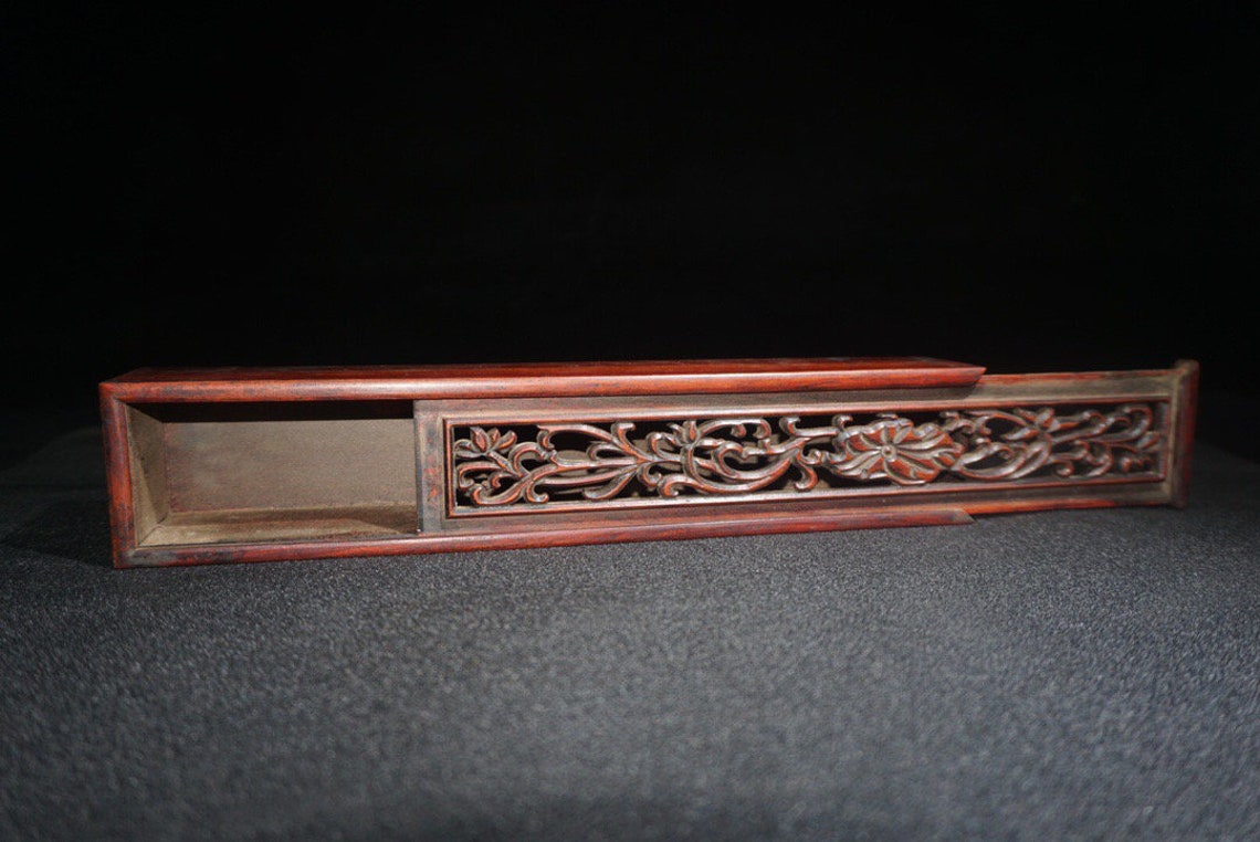 Chinese antique incense box handcarved boxwood beautifully Etsy