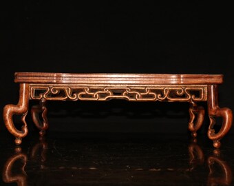 Ancient Chinese hand-carved rosewood tea table is exquisite and worth collecting