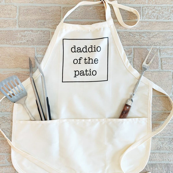 Apron for Dad, funny gift, Daddio of the Patio, Father’s Day gift for dad, BBQ Apron, Grilling Apron, Daddy Apron, BBQ